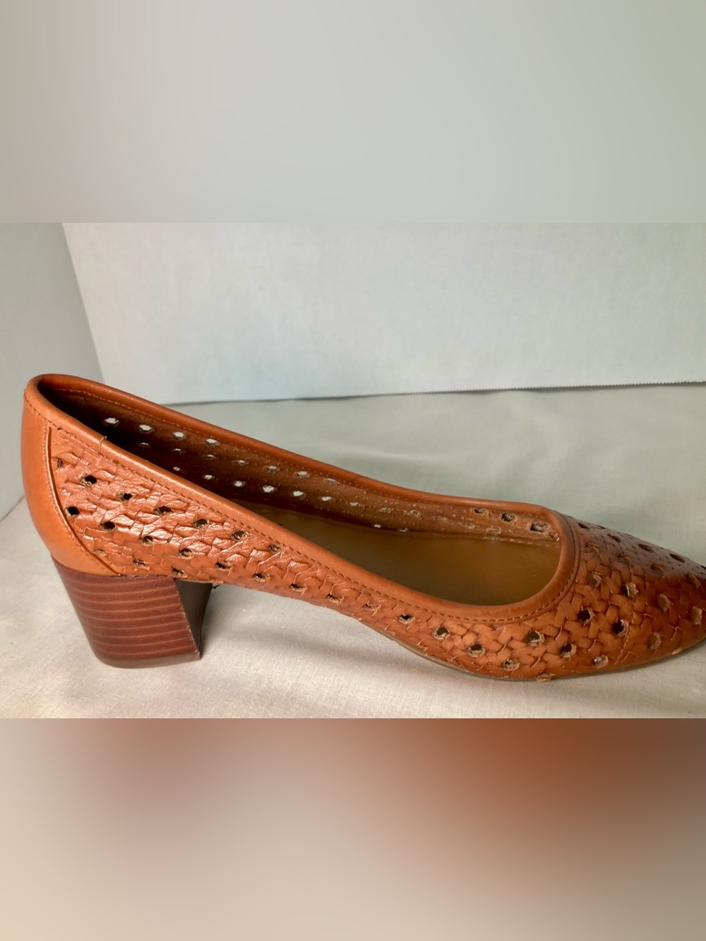Patricia Nash Allegra Pump Woven Leather Slip-On Block Heel Size 6.5M - Picture 7 of 16